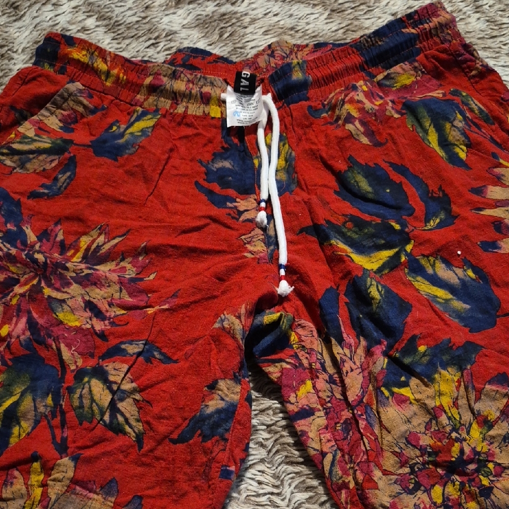 Floral Red Swim Shorts